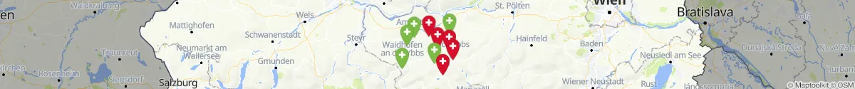 Kartenansicht für Apotheken-Notdienste in der Nähe von Gresten (Scheibbs, Niederösterreich)
